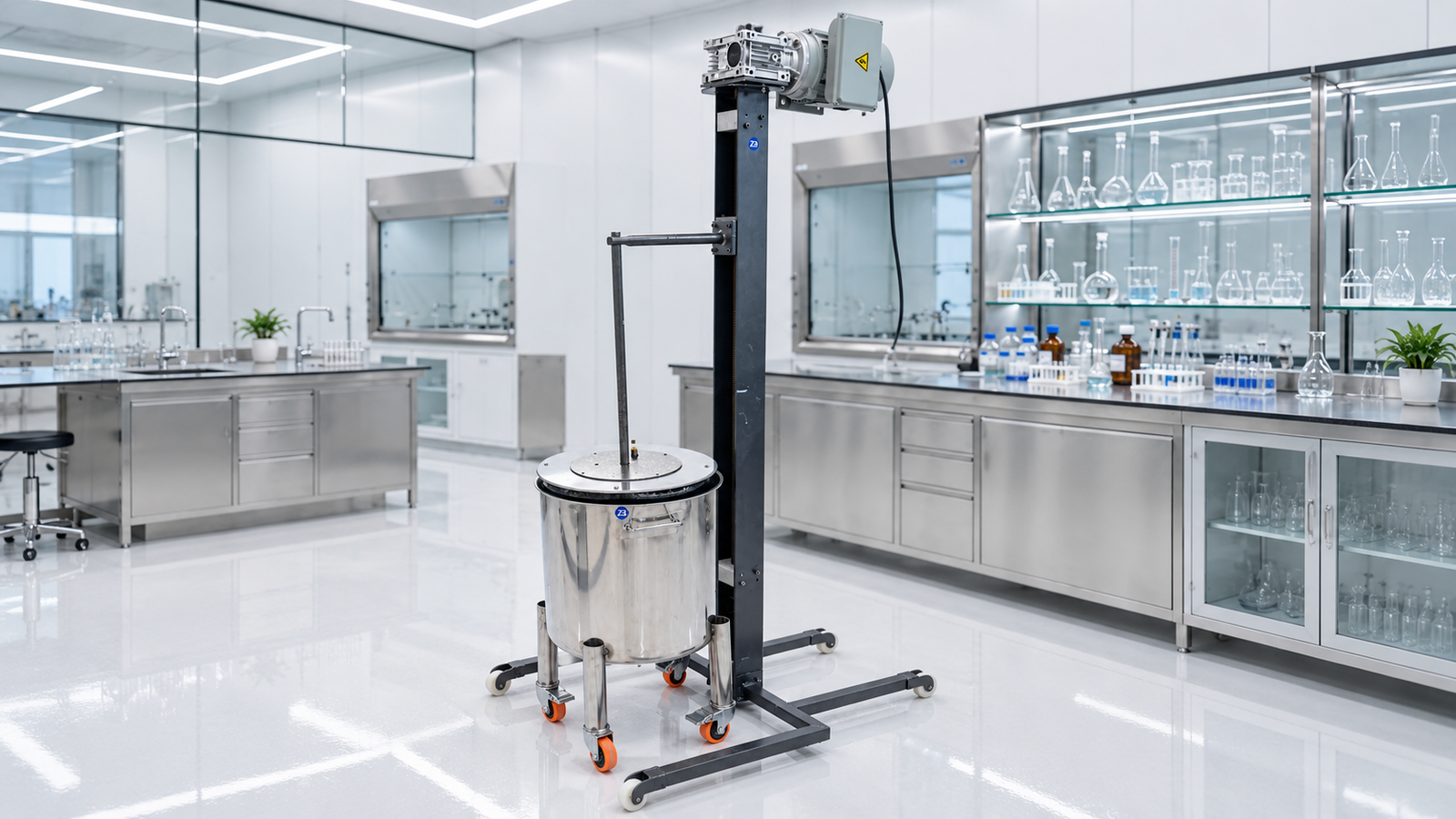 Motorized lift with stainless steel vessel